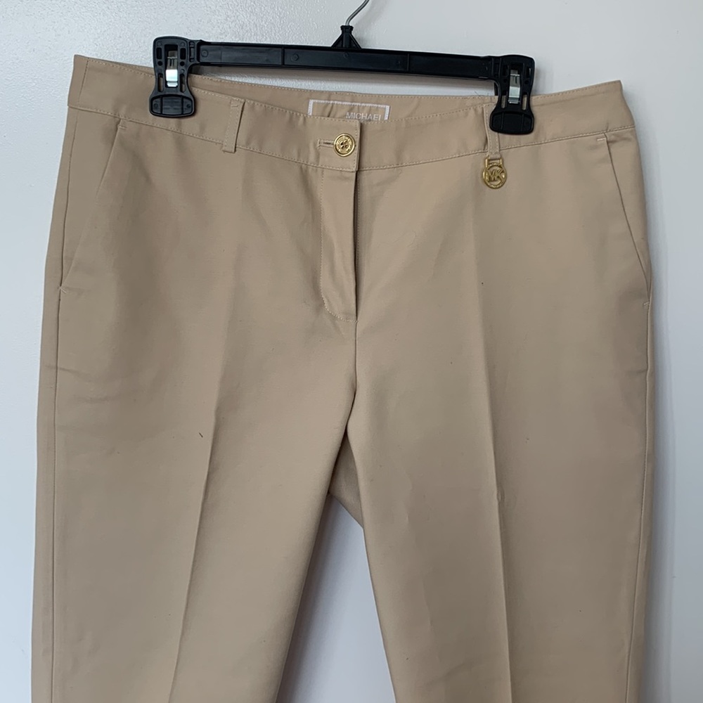 MICHAEL KORS Beige Khaki Straight Leg Capri Pants Size 10 - Picture 4 of 17